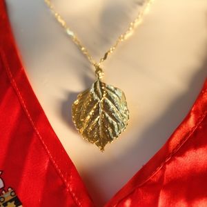 Gold plated Leaf and Chain